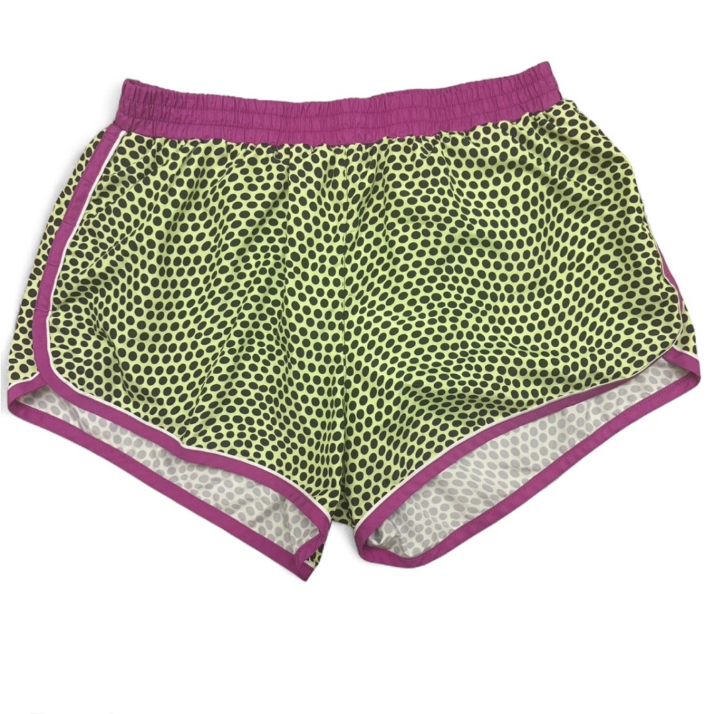 Retro Sporty Chic "Be Inspired" Running Shorts | Size Women’s L | Neon 90s Vibe